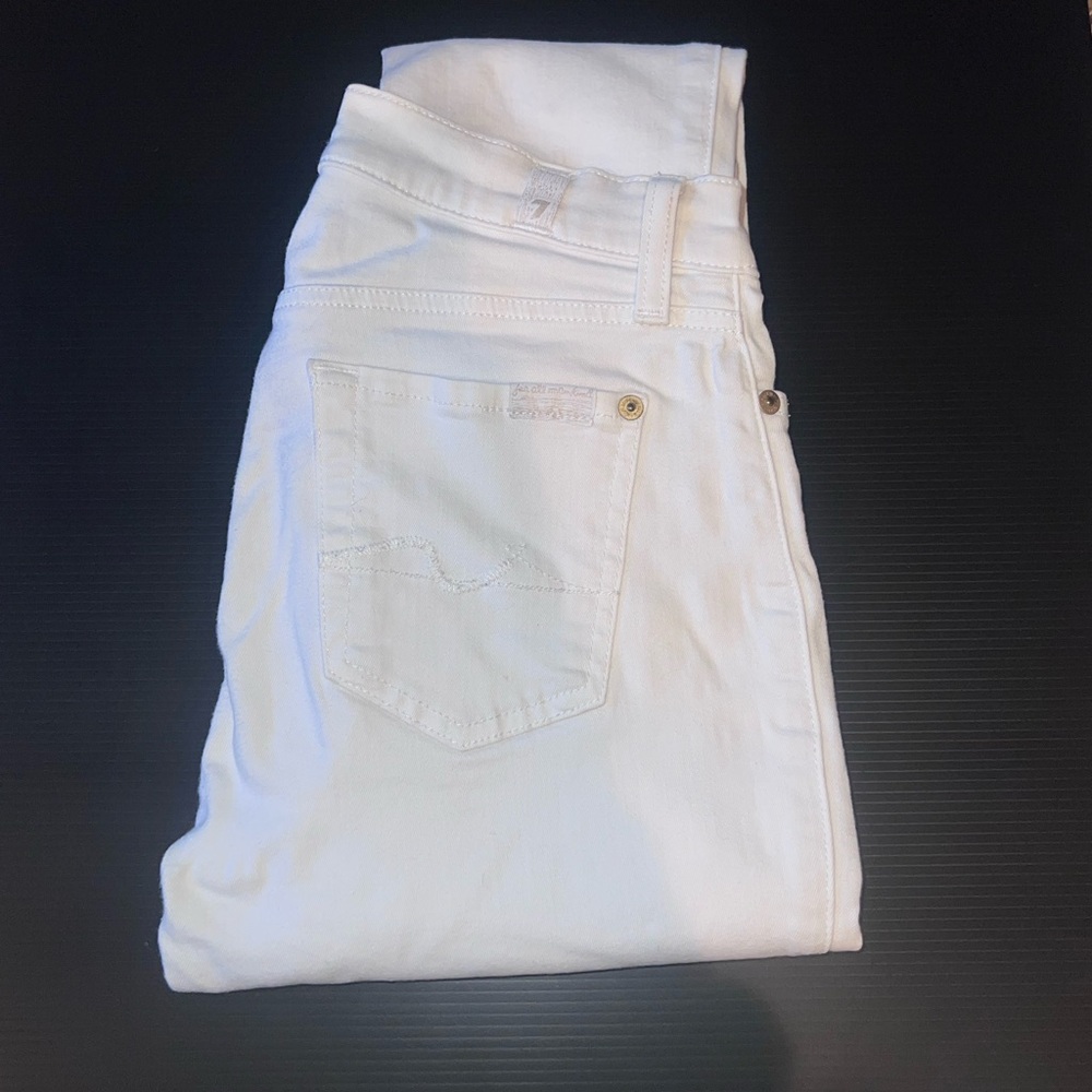 7 For All Mankind White- Gwenevere Ankle Skinny Jean